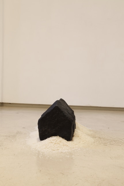 Rice House, 2011, Indian granite, black smoke sesame oil, rice, 18 x 15 x 35 cm&amp;nbsp;