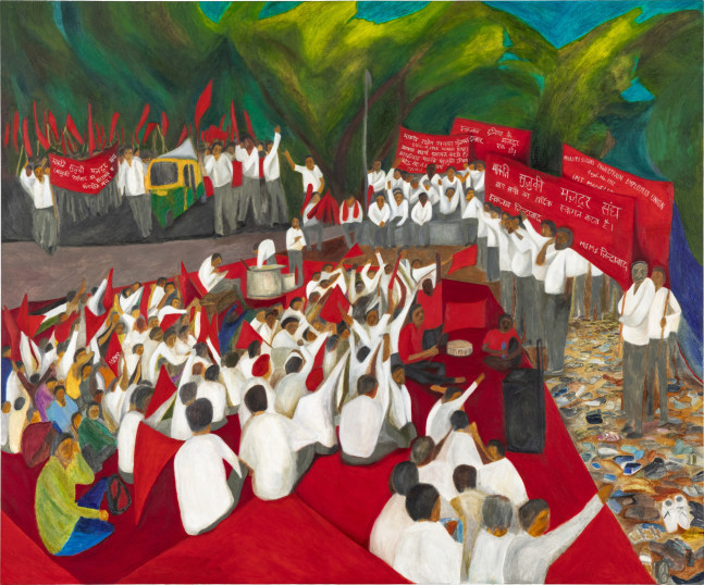 Maruti Suzuki Workers Union, 18th July, DC Office, Gurgaon, 2024
Oil on canvas
60 x 72 inches / 152.4 x 182.8 cm