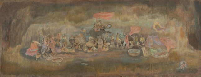 Circus Family,&amp;nbsp;2021

Watercolor on rice paper

115 x 44 in / 292 x 112 cm