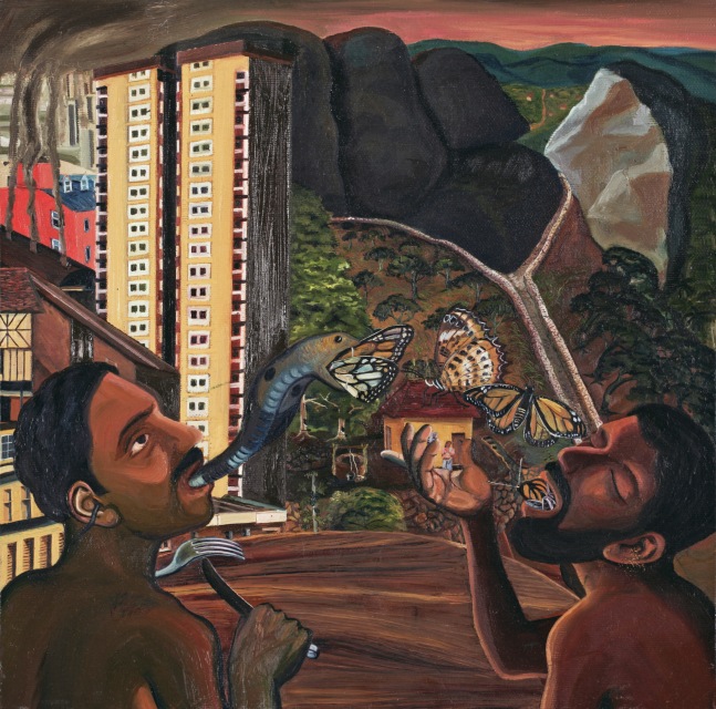 Ratheesh T.
Two Singers, 2006
Oil on canvas
11.8 x 11.8 inches /&amp;nbsp;30 x 30 cm&amp;nbsp;