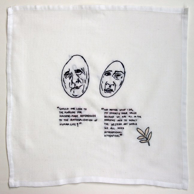 Din-din Din, 2018

Hand embroidered serviette

15.7 x 15.7 in /&amp;nbsp;40 x 40 cm