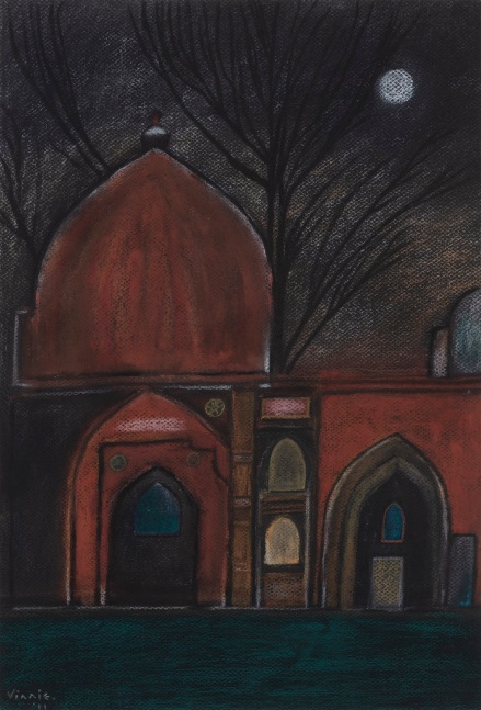 VINNIE GILL

Afsarwala Masjid and Tomb with the Full Moon,&amp;nbsp;2021

Pastels and watercolour on rough paper&amp;nbsp;

21.9 x 16 in / 55.5 x 40.5 cm (framed)