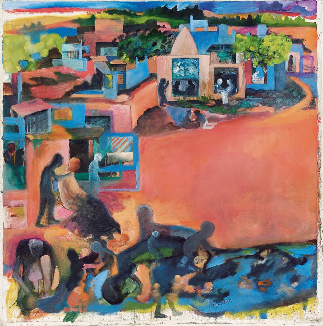 Bhupen Khakhar
Pink City, 1991
Oil on canvas
68.8 x 68.8 inches /&amp;nbsp;175 x 175 cm
