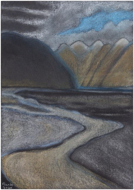 VINNIE GILL

Shyok River in Nubra Valley, at the foothills of the Karakoram,&amp;nbsp;2020

Pastels and watercolour on rough paper

16.2 x 13 in / 41.2 x 33.2 cm (framed)