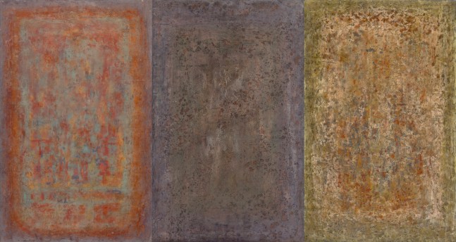 Breath 26, 2025
Casein&amp;ndash;based pigment on rice paper pasted on waterproof plywood
32 x 60 inches / 81.2 x 152 cm (triptych)