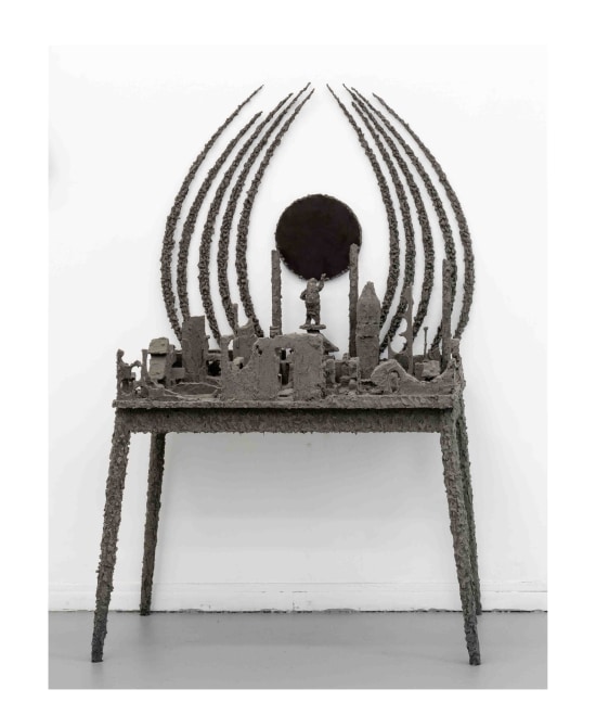 Memorial II, 2021
Acrylic and Uerofil powder on wood
60.7 x 35.5 x 25.5 inches /154 × 90 x 65 cm