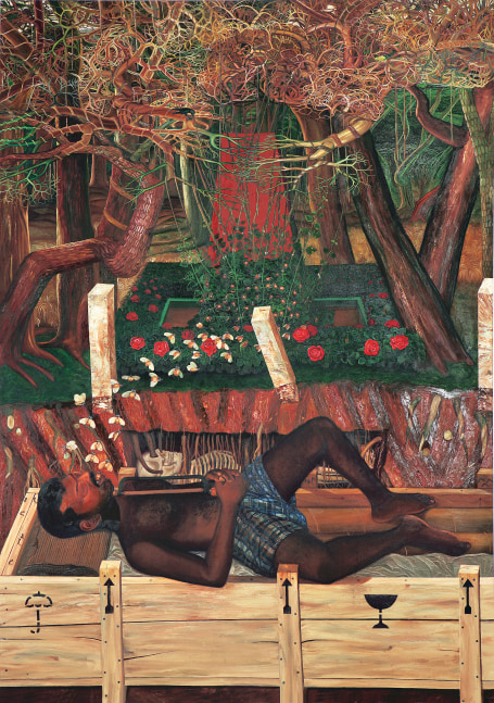 RATHEESH T., Immortality, 2006, oil on canvas, 275 x 192 cm / 108.2 x 75.5 in