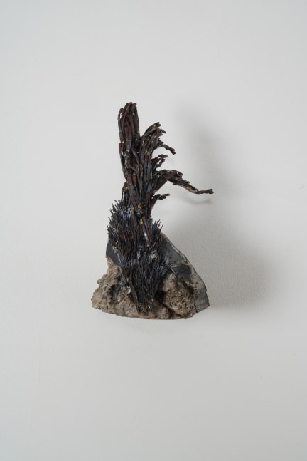 SAKSHI GUPTA, Exposed on the Cliffs of the Heart II, 2021, Rubble and metal scrap, concrete rubble, rocky, found metal welded