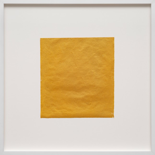 Misc, 2018
Found gold coloured paper, gesso (on rear side)
23.6 x 23.6 inches / 60 x 60 cm (framed dimensions)