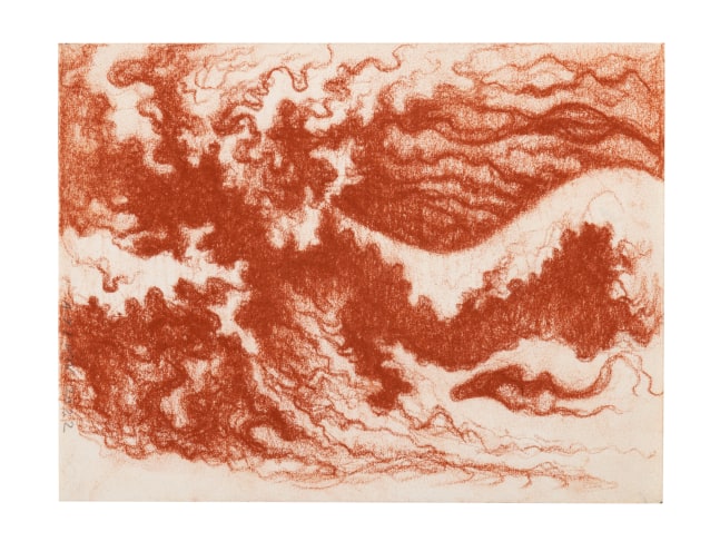 Untitled, 2022
(Drawing 10)
Red earth (sanguine) on paper
5.7 x 7.6 inches / 14.5 x 19.5 cm
12.2 x 13.5 inches / 31 x 34.5 cm (framed dimensions)
