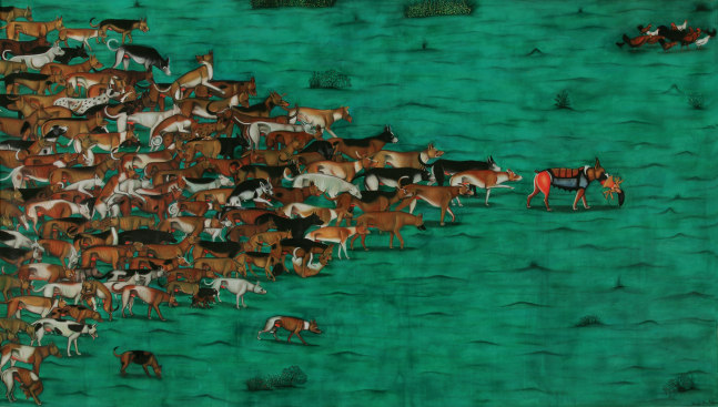 VINOD BALAK The Piper Dog and Hundred Others, 2009  Soft pastel on paper