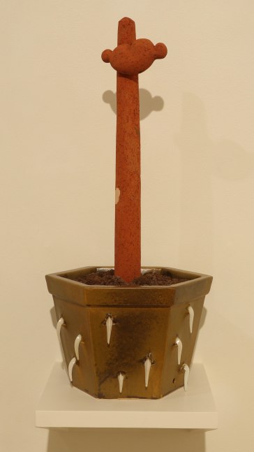 SUKHDEV RATHOD   A Dialogue with Nature –  1, 2020  Stoneware ceramic, earthenware, and soil  25.5 x 11 x 9.6 in / 66 x 28 x 25 cm