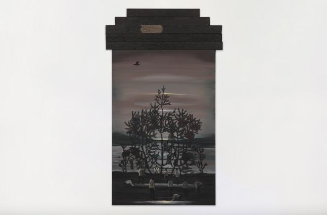 Mysterious Fruit, 2024

Acrylic on linen | Acrylic, casting powder and carving on wood

88.5 x 53.5 inches / 225 x 136 cm