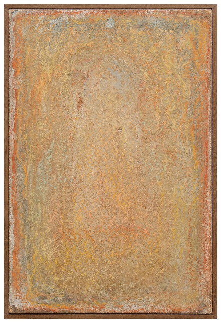 Breath 16, 2025
Lime plaster and casein&amp;ndash;based Jaipur stone pigment on terracotta tile
17.7 x 12 inches / 44.9 x 30.4 cm