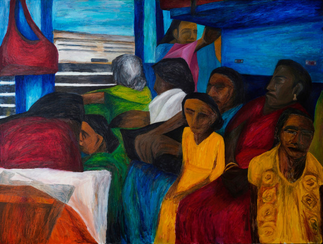 Women&amp;#39;s Sleeper, Karnataka, 2020

Oil on canvas

36 x 48 in / 91.4 x 121.9 cm