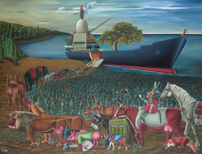 VINOD BALAK  Noah's Ark, 2009  Oil on canvas