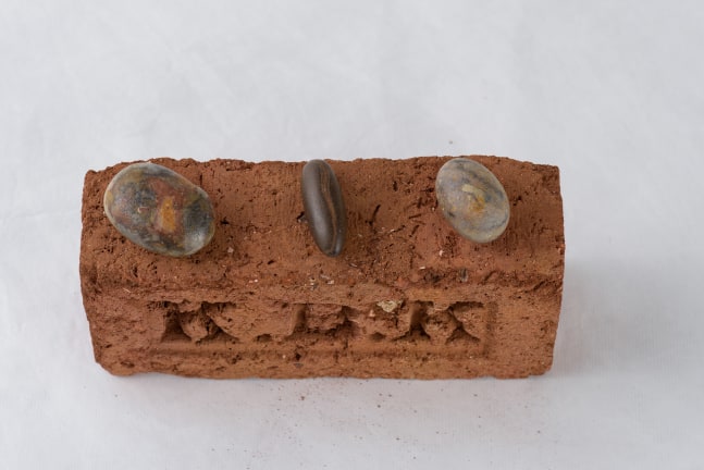 Untitled gunas, 2009, brick, found stones, 10.5 x 7 x 22 cm / 4 x 2.7 x 8.6 in&amp;nbsp;