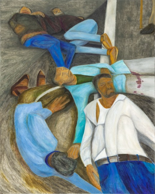 Faizan, Waseem, Rafiq, Kausar Ali and Farhan, Kardampuri, North East Delhi, 2020, 2024
Oil on canvas
60 x 48 inches / 152.4 x 122 cm