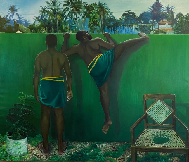 RATHEESH T.&amp;nbsp;

The Wall Between Us, 2020&amp;nbsp;

Oil on canvas&amp;nbsp;

72 x 84.4 in / 183 x 214.5 cm&amp;nbsp;