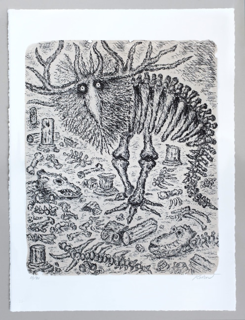 Thinking About Extinction IV
Edward Koren, 2017

Lithograph&amp;nbsp;on BFK Rives paper
30&amp;quot; x 22&amp;quot;
Edition of 40
$580 (Pre-tax)

Printed and Published by Idem Paris

INQUIRE