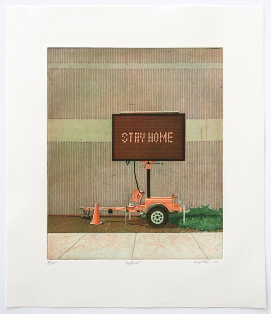 Stay Home
Eric Diehl, 2021

Etching
Paper Dimension: 19.625&amp;rdquo; x 22.5&amp;rdquo;&amp;nbsp;
Plate Dimension: 13.5&amp;rdquo; x 16&amp;rdquo;&amp;nbsp;
Edition of&amp;nbsp;25
$1200

Printed and Published by Julia Samuels at Overpass Projects

PURCHASE