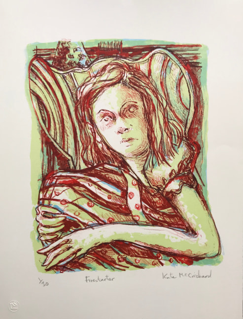 Firestarter
Kate McCrickard, 2021

5 color lithograph from stone
20&amp;rdquo; X 15&amp;rdquo; (50 x 38 cm)
Edition of 25
$550

Printed by Deb Chaney/St&amp;eacute;phane Guilbaud
Published by Deb Chaney Editions/D&amp;amp;S Editions

INQUIRE