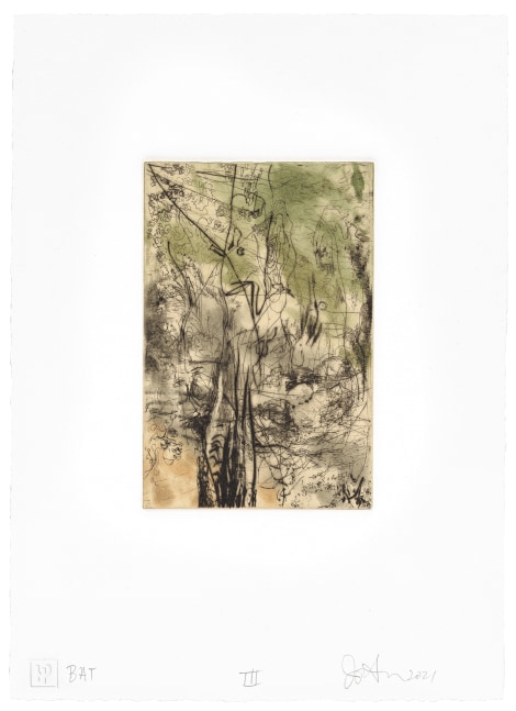 days: III&amp;nbsp;
Jim Hodges, 2021&amp;nbsp;

Spit bite aquatint, drypoint, &amp;agrave; la poup&amp;eacute;e, burnishing&amp;nbsp;
Image size: 4&amp;quot; x 6&amp;quot;
Paper size: 11 &amp;frac34;&amp;quot; x 8 &amp;frac12;&amp;quot;&amp;nbsp;
Edition of 28
$12,500 (Suite of four)

Printed and Published by Highpoint Editions (Final color proofing and editioning completed by Harlan and Weaver)

INQUIRE