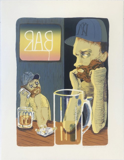 Bar
Nicole Eisenman, 2012

9-color lithograph on Somerset Velvet soft white
Edition of 25
Paper size: 30 3/4&amp;quot; x 23 3/8&amp;quot;
Image size: 24 3/4&amp;quot; x 17 1/2&amp;quot;
$7,000

Published by Jungle Press Editions

INQUIRE