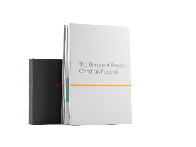 The Unmade Room
Christian Feneck, 2019

Screen printed and accordion bound with letterpress&amp;nbsp; hard cover and hand painted vertical slipcase&amp;nbsp;
6&amp;quot; x 8&amp;quot; x 1.5&amp;quot;&amp;nbsp;
Edition of 60
$350

Published by IS Projects as part of the Existent Books Project

PURCHASE
