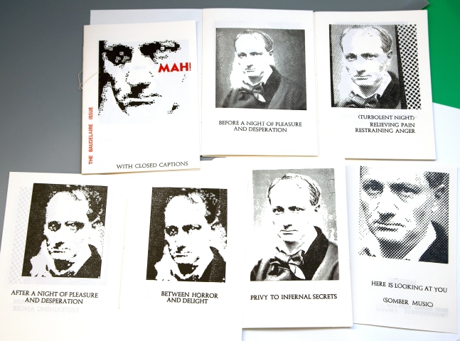 MAH! #8 - The Baudelaire issue
Franco Marinai, 2021

Letterpress
12 pages, 6&amp;rdquo;1/4 x 9&amp;rdquo;1/2, hand-stitched
Edition of 48
&amp;euro;46

PURCHASE