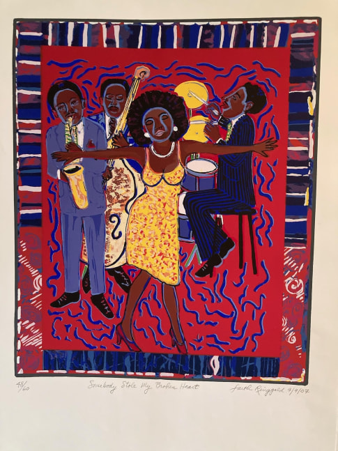 Somebody Stole my Broken Heart
Faith Ringgold, 2007

Silkscreen
30&amp;quot; x 22&amp;quot; (76.2 cm x 55.9 cm)
Edition of 60
POA

Printed by Experimental Printmaking Institute, Lafayette College, Easton, PA
Published by Hunterdon Art Museum, for an exhibition at the museum in 2007

INQUIRE