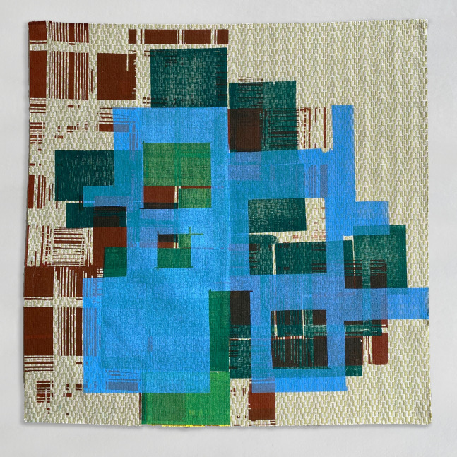 Green with Blue Figure
Elana Herzog, 2021

Multi color woodblock print on yarn dyed stripe textile panel
28&amp;quot; x 28&amp;quot;
Unique (series of 4)
$2500

Printed by the artist and Janis Stemmermann

PURCHASE

&amp;nbsp;