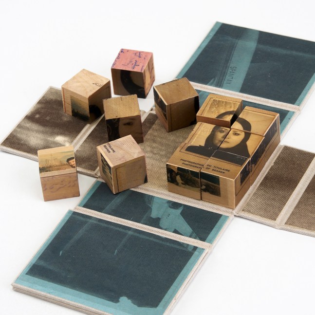 She Feels Your Absence Deeply: A Family History
Golnar Adili, 2021

Woodblock
Transfer on 1 x 1 inch wooden cubes, book board and cloth
Dimensions Variable - 4&amp;quot; x 6&amp;quot; x 1.5&amp;rdquo;
Edition of 50
$1400

Published by Women&amp;#39;s Studio Workshop

PURCHASE