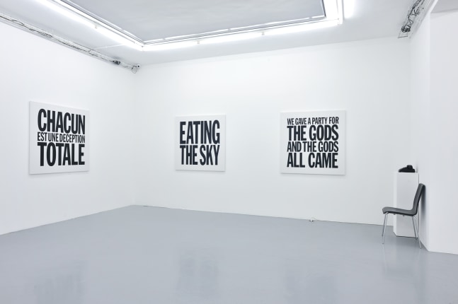 Installation view of John Giorno's Paintings at Almine Rech Gallery, 2012