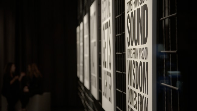 Installation view of A Month of Poetry: John Giorno at Flux Laboratory, Carouge, 2015