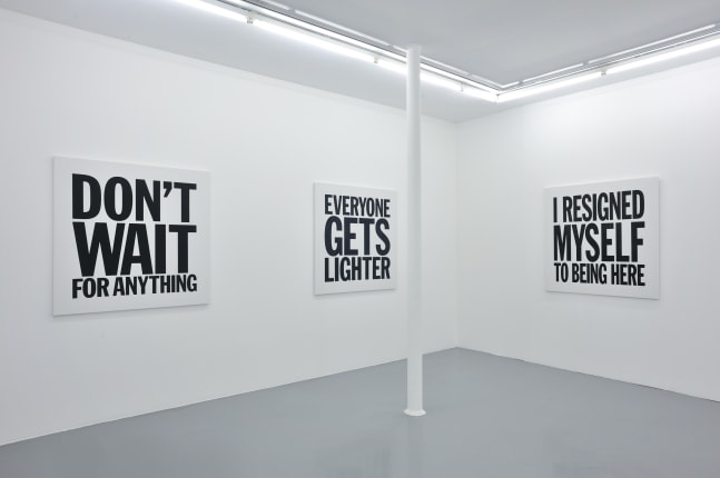 Installation view of John Giorno's Paintings at Almine Rech Gallery, 2012