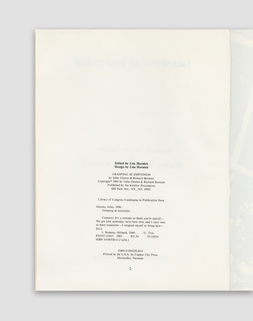 Grasping at Emptiness (1985)