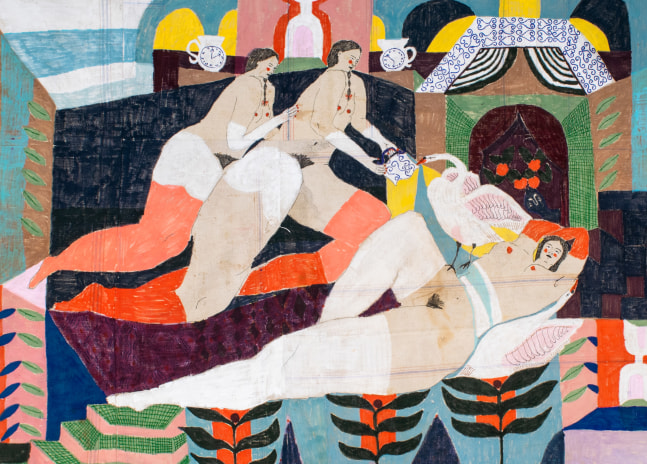 Lauren dela Roche

Time Table, 2024

acrylic on found cotton feedsack and acrylic varnish

42 x 58 in.
106.7 x 147.3 cm.

(LDRO033)