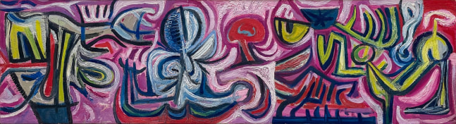 Reuben&amp;nbsp;Kadish

Untitled, 1945

Oil on canvas

11h x 40w in

27.94h x 101.60w cm

REUK188