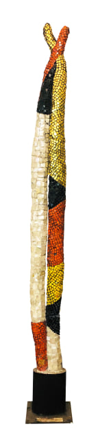Jeanne Reynal
                    (1903-1993)
            
    
        Lovers, 1970    
    mosaic tesserae, Japanese shell, concrete and steel                                    76h x 7w x 3d in
193.04h x 17.78w x 7.62d cm
                    
                            JREY075