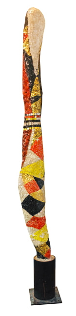 Jeanne Reynal
                    (1903-1993)
            
    
        Africa: King and Queen, 1970    
    mosaic tesserae, Japanese shell, concrete and steel                                    116h x 9 1/2w x 6d in
294.64h x 24.13w x 15.24d cm
                    
                            JREY079