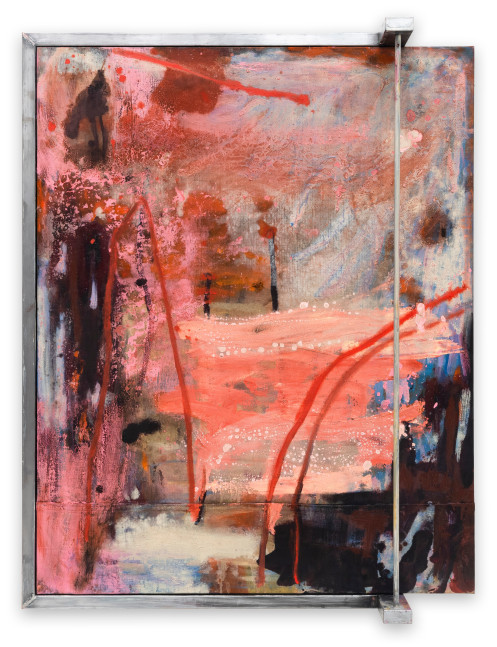 Jo Dennis

Sherbet Kali, 2024

oil, acrylic, spray paint, marble dust on military surplus tent fabric and steel

41 1/2 x 32 3/4 x 6 1/2 in.
105.4 x 83.1 x 16.5 cm.

(JODEN002)