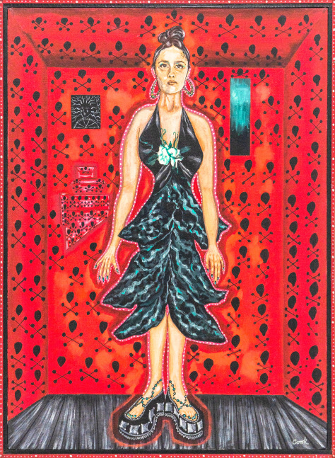 Sally&amp;nbsp;Cook

Look Out, 1985

oil on canvas with hand-painted frame

33h x 24w in

83.82h x 60.96w cm

SALC018