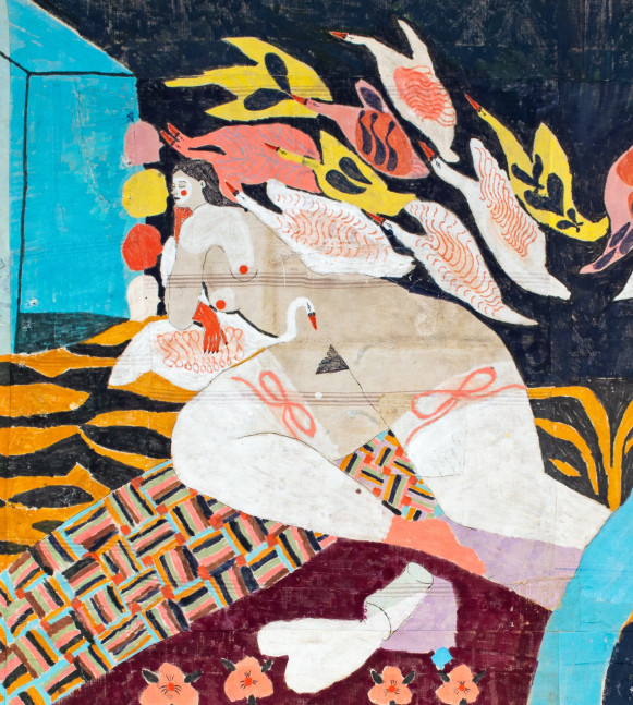 Lauren dela Roche

Murmuration, 2024

acrylic on found cotton feedsack and acrylic varnish

43 x 39 in.
109.2 x 99.1 cm.

(LDRO032)