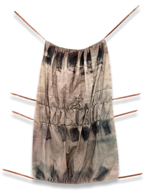 Nina&amp;nbsp;Yankowitz
Opened Flat, 1971
Six webbing straps, acrylic spray with compressor, and stitching on canvas
115h x 88w in
292.10h x 223.52w cm (dimensions variable)
NYAN005