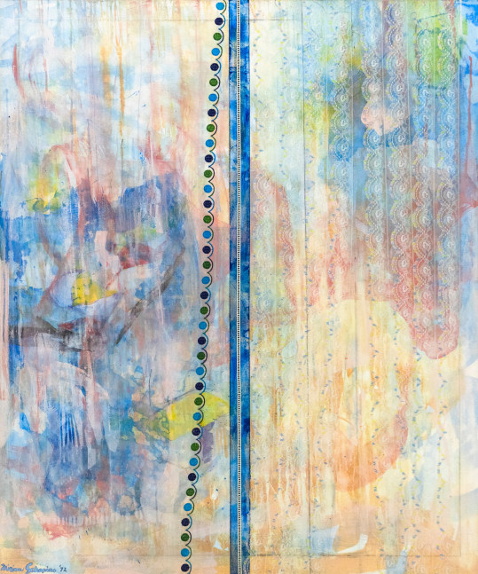 Miriam Schapiro

Curtains, 1972

acrylic and fabric on canvas

60h x 50w in
152.40h x 127w cm

MSCHA023