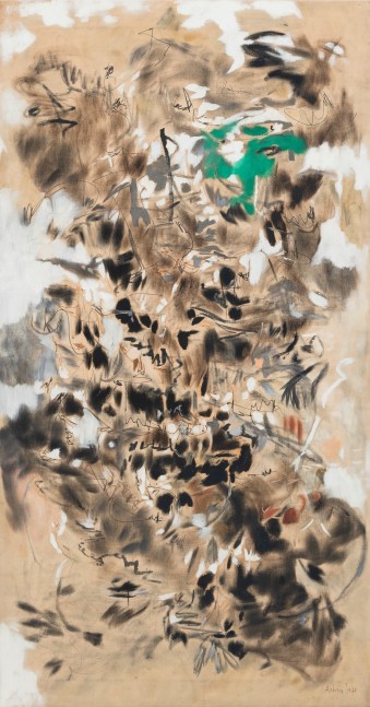 Elise&amp;nbsp;Asher
Motet, 1959&amp;ndash;60
oil on muslin mounted on canvas
68h x 36w in
172.72h x 91.44w cm
ELASH008