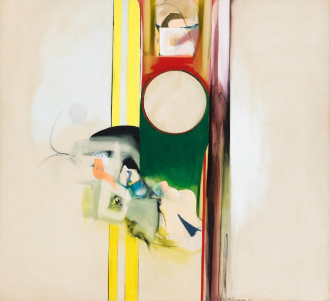 Miriam&amp;nbsp;Schapiro

The Law, 1961

oil on canvas

70h x 77w in