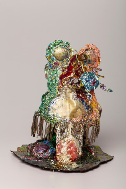 Thomas Lanigan-Schmidt
Knick Knack (Untitled), 1970
Plastic wrap, linoleum, glitter, cellophane, staples, acrylic paint,
found objects, and other media
10 x 8 x 10 inches&amp;nbsp;
Courtesy of the artist and Pavel Zoubok Fine Art, New York