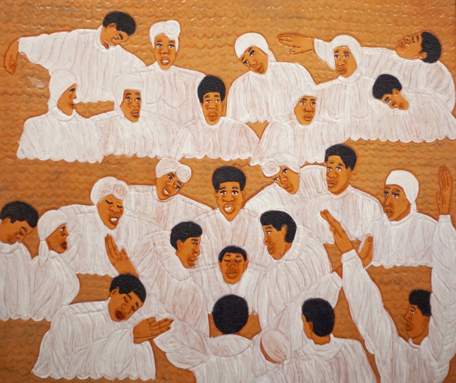 Winfred Rembert
The Baptism, 2003
Acrylic paint on carved and tooled leather
29.25 x 34.75 in
